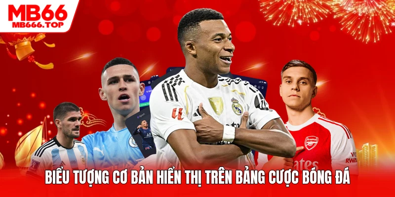 Biểu tượng cơ bản hiển thị trên bảng cược bóng đá